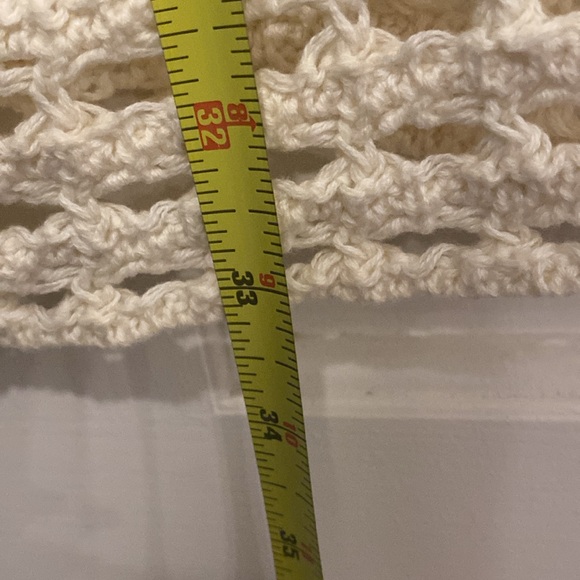 URBAN OUTFITTERS - dress: cream open knit strappy mini w sheer bottom - L - Picture 7 of 16